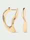 Kritsimis Earrings Hoops made of Silver Gold Plated with Stones
