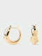 Kritsimis Earrings Hoops made of Silver Gold Plated with Stones