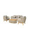 Outdoor Living Room Set Mark 4 Pieces Natural With Pillows E2360,2