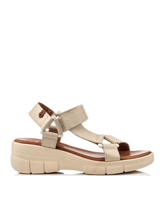 Boxer Leather Women's Flat Sandals Sporty in Be...