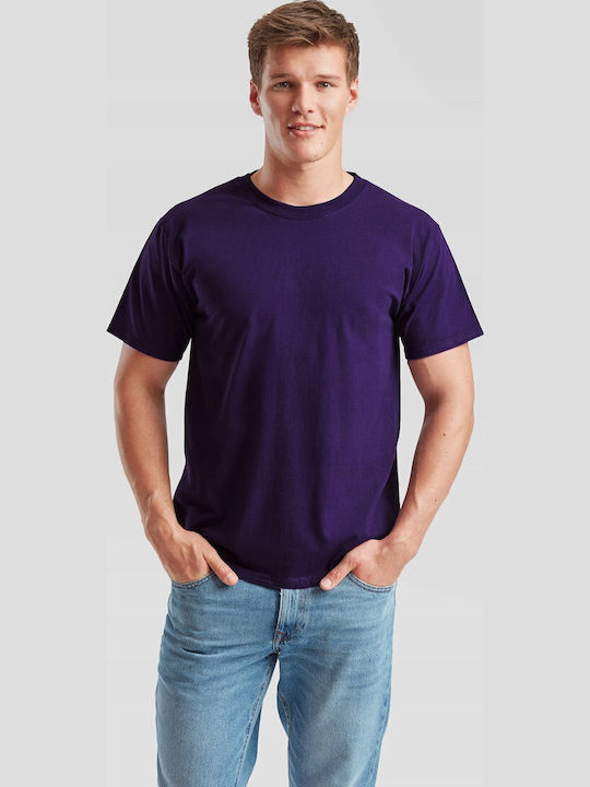 Fruit of the Loom Valueweight Ανδρικό Διαφημιστικό T-shirt Κοντομάνικο Purple