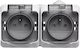 Schneider Electric Double Waterproof Power Socket Gray