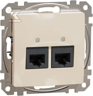 Schneider Electric Sedna Design Elements Computer Socket Double Rj45 Cat 5e Utp Beige Sdd112452