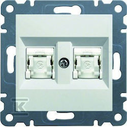 Lumina2 Network Socket Double RJ45 Cat6 FTP White Wl2180 Lumina2 Network Socket Double RJ45 Cat6 FTP White Wl2180