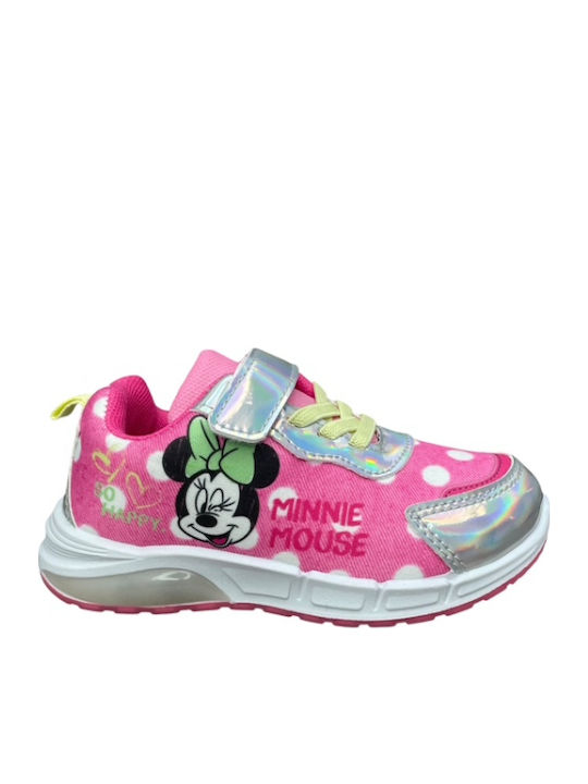 Minnie Mouse Kids Sneakers with Scratch & Lights Pink