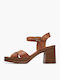 Leather Sandals Tabac Brown