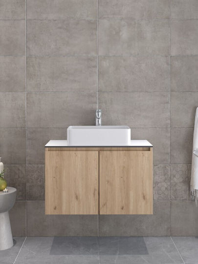 Furnibath Blat cu Lavoar L81xW46xH50cm Nuci