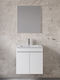 Furnibath Πάγκος με Νιπτήρα & Καθρέπτη Μ61xΒ60xΥ36cm Λευκή Λάκα