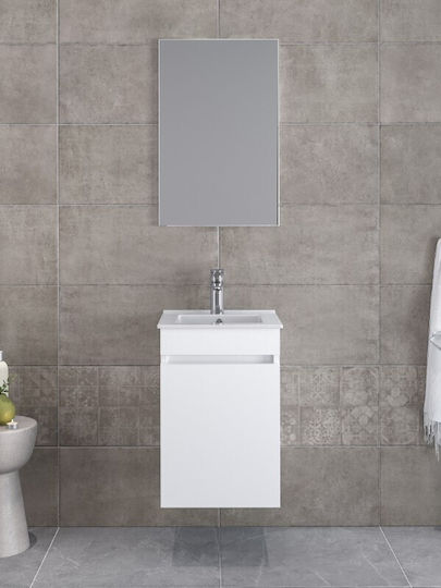 Furnibath Blat cu Lavoar & Oglindă L41xW60xH41cm White Laca