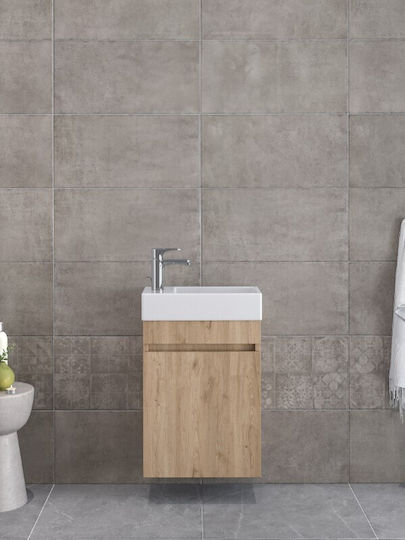 Furnibath Πάγκος με Νιπτήρα Μ45xΒ60xΥ26cm Walnut