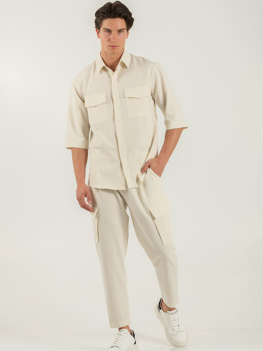 Vittorio Artist Μακρυμάνικo Overshirt Stone