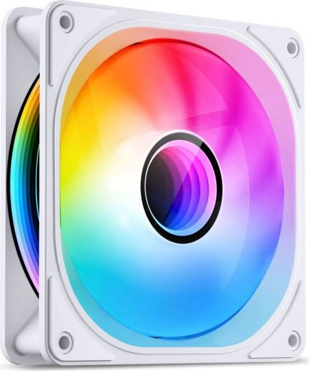 Jonsbo FR-606WR Reverse Blade Case Fan 120mm (1500rpm) with ARGB Lighting and 4-Pin PWM Connection White