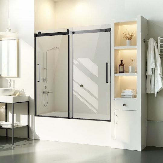 Vevor Feste Seite Badewanne 56-60x145cm Chrom