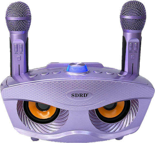 Ηχείο Karaoke με Ασύρματα Μικρόφωνα και Εφέ Φωτισμού SD-306 FD306PURPLE Μωβ