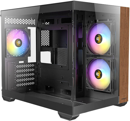 Antec CX600M RGB Геймърско бюро Мини кула Компютърна кутия със страничен прозорец Черен