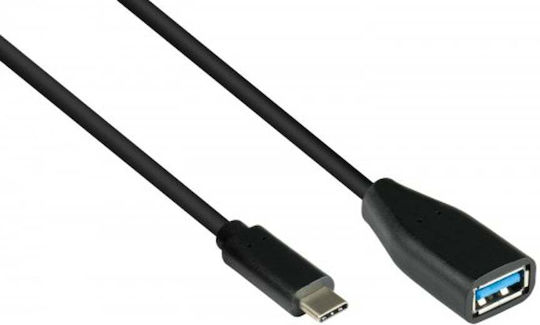 Good Connections USB 3.2 Cable USB-C male - USB-A female Μαύρο 0.1m 2811-OTG