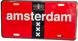Amsterdam Xxx License Plate Red 30x15cm