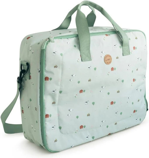 Saro Shoulder/Hand Diaper Bag Green 50x38x18cm.