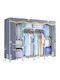 Fabric Wardrobe with Zipper and Shelves in Gray Color 160x45x170cm