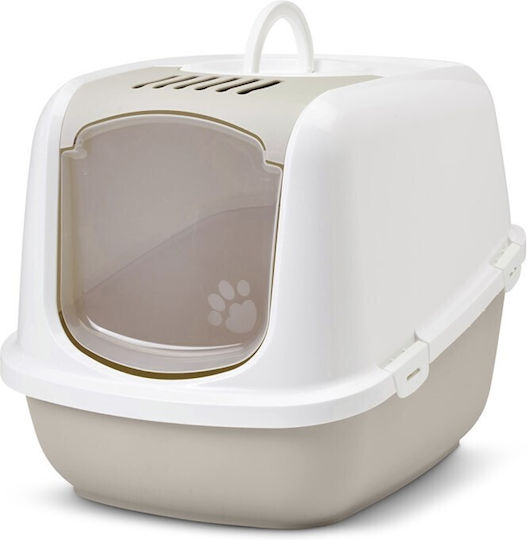 Savic Nestor Jumbo Cat Toilet Closed White L66.5 x W48.5 x H46.5cm