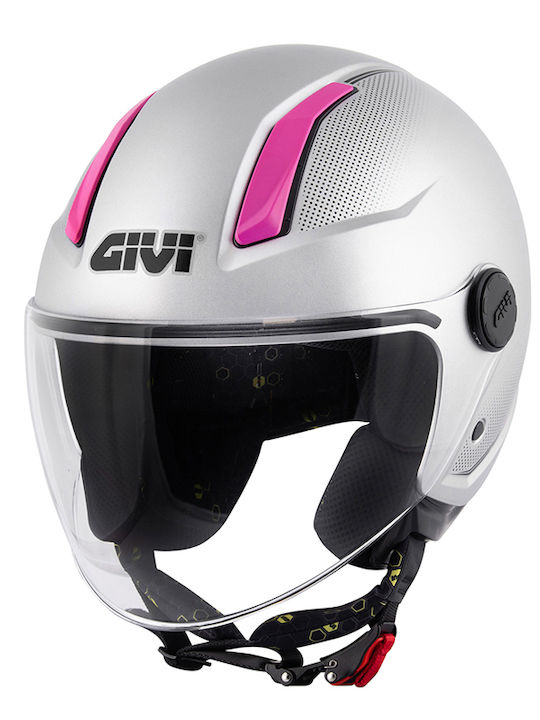 Givi H11.7 Silver Fucsia Κράνος Μηχανής Jet ECE 22.06 1300gr