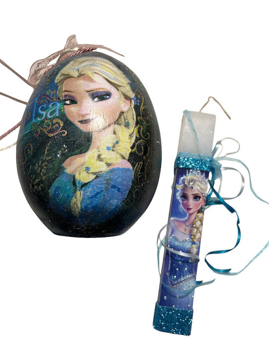 Easter Candle Frozen Round Handmade Painted Decorative Various Designs IM2251