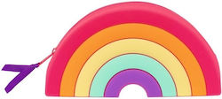 Rainbow Pencil Case Silicone Barrel Red Rainbow Pencil Case Silicone Barrel Red