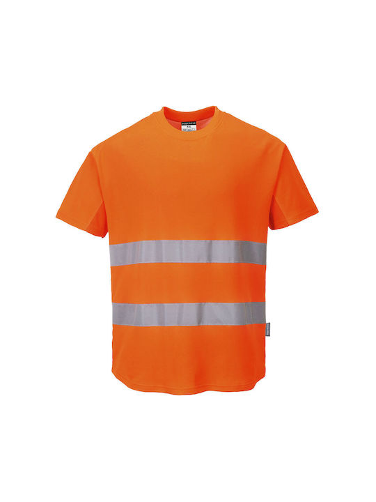 Work Shirt T-shirt with Reflective Tapes Portwest C394ORR
