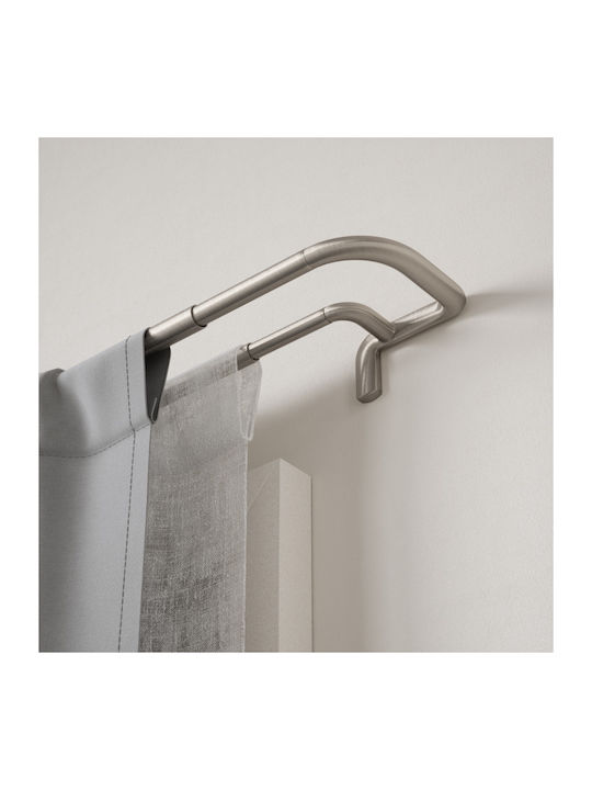 Umbra Extendable Metallic Curtain Pole Twilight Double Single Φ19mm 76-213cm Nickel Matte