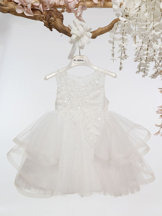 Mi Chiamo Ecru Baptism Dress made of Tulle