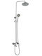 Shower Column Faucet Complete Mod 3 Flows Piatto Brass Ø20 Chrome Inteflex 087198