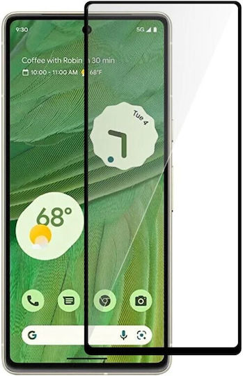 Vollflächiger Vollkleber Displayschutzglas für Google Pixel 6a Schwarz