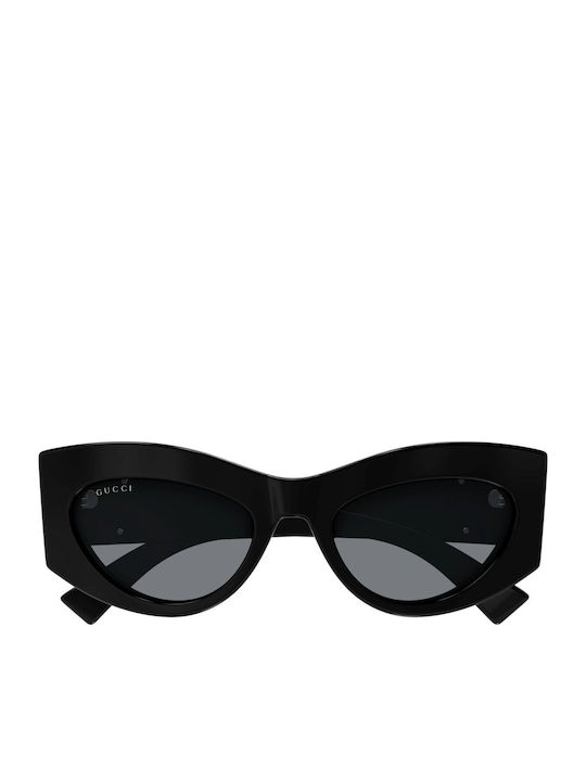 Gucci Women's Sunglasses with Black Horn-Rimmed...