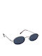Eyelead Unisex Sunglasses with Silver Metal Frame and Blue Polarized Lens