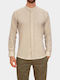 Langärmeliges Hemd in Normale Passform Beige