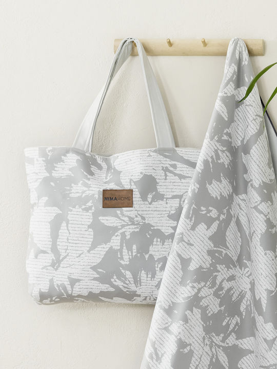 Nima Okika Stoff Strandtasche Grau