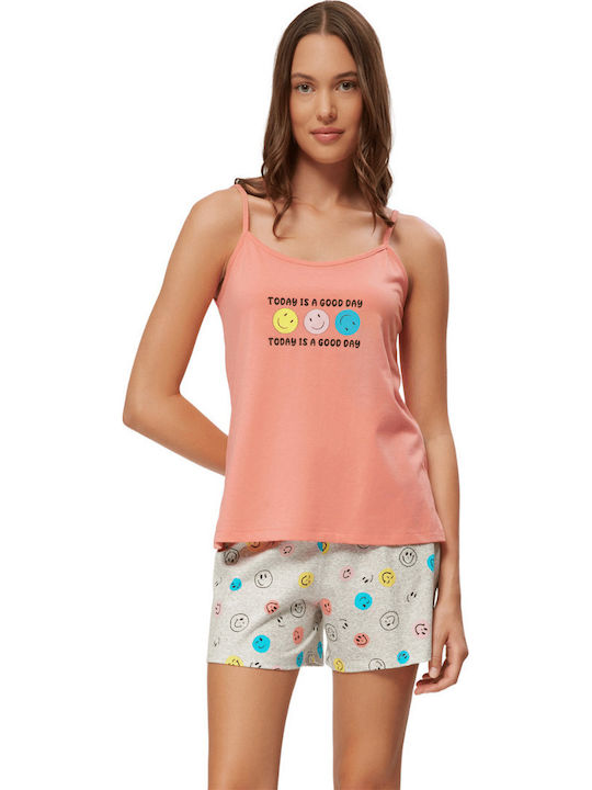 Minerva Summer Women's Pyjama Set Coral