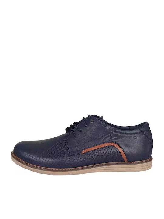 Nice Step Leder Herren Freizeitschuhe Blau