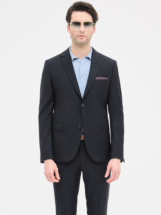 Men's Winter Suit Slim Fit Dark Blue