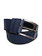 Breit Herren Gürtel Leder Blau