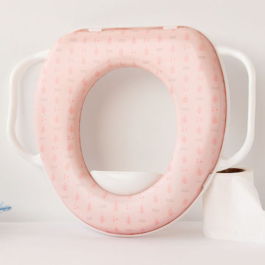 Kiokids Toddler Toilet Seat Pink with Handles