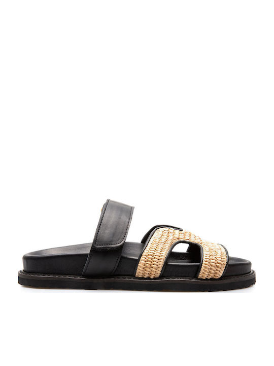 Komis & Komis Sandale Din Piele Damă Black Raffia