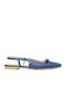 Γυναικείες Μπαλαρίνες Slingback με Λουράκι σε Μπλε Χρώμα