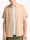 Short-sleeved Linen Shirt Beige