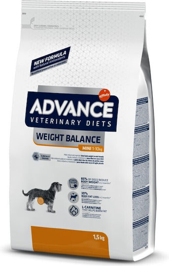 Advance Weight Balance Mini 1.5kg Trockenfutter Diät für Welpen mit Schweinefleisch, Huhn, Fisch und Fleisch