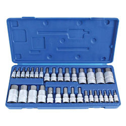 Set de chei tubulare Allen Hex 1/4" 3/8" 1/2" 2-19mm 32 bucăți Set de chei tubulare Allen Hex 1/4" 3/8" 1/2" 2-19mm 32 bucăți