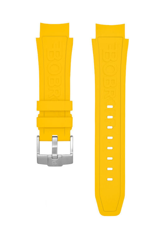 Bobroff Καουτσούκ Λουράκι Κίτρινο 44mm