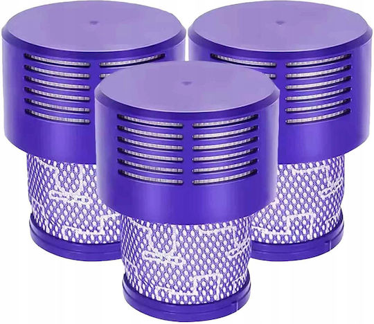 Newevo Vacuum Filter Dyson 3 Pieces Compatible Dyson V10 V11 V15 Sv12 Vacuum Cleaners Washable Purple