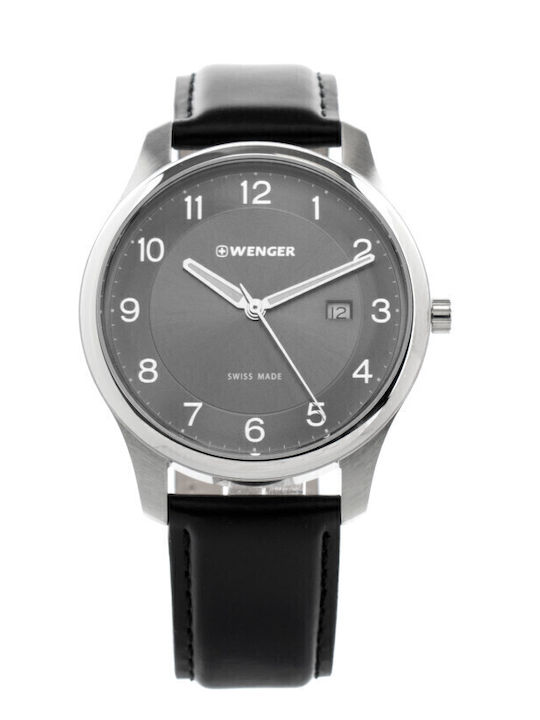 Wenger Men's Watch 42mm Battery with Black Leat...