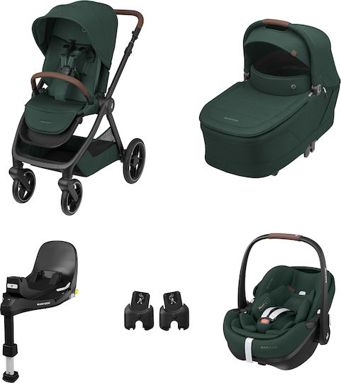Maxi-Cosi Oxford+ Adjustable 3 in 1 Baby Stroller Suitable for Newborn Twillic Green
